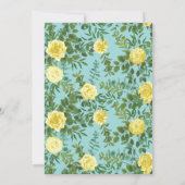イエロー&アクアヴィンテージ春結婚フローラ 招待状 (裏面)