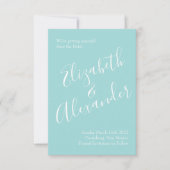 イエロー&アクアヴィンテージ春結婚フローラ 招待状 (正面)