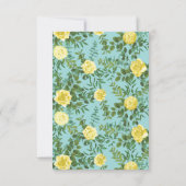 イエロー&アクアヴィンテージ春結婚フローラ 招待状 (裏面)