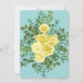 イエロー&アクアヴィンテージ春結婚フローラ 招待状 (裏面)