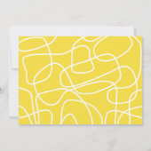 イエロー アブストラクト ライン ボールド カスタム ブライダル シャワー サンキューカード (裏面)