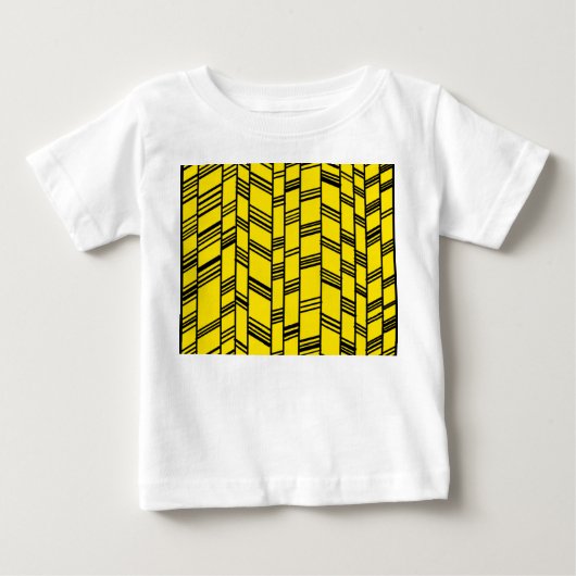 イエロー アールデコ ライン ベビーTシャツ (正面)