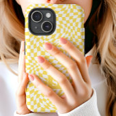 イエロー ウェーブ チェックのモノグラム Case-Mate iPhoneケース
