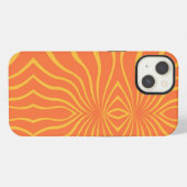 イエロー&オレンジの抽象画 iPhoneケース (裏面横)