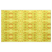 イエロー&オレンジの花柄ファブリック ファブリック (ヤード)