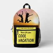 イエロー&オレンジバッグパーソナライズされた、家族旅行 プリントバックパック (正面)