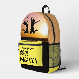 イエロー&オレンジバッグパーソナライズされた、家族旅行 プリントバックパック