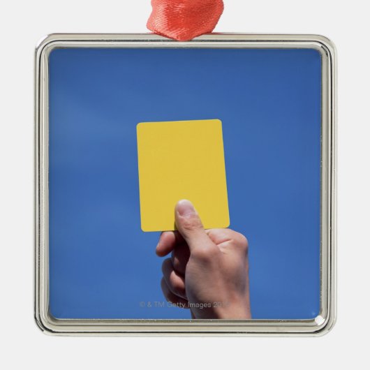 イエロー・カード メタルオーナメント (正面)