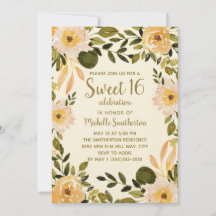 イエロー＋クリーム色の花とグリーンが可愛いSweet 16