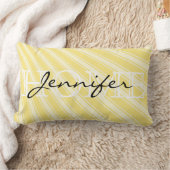 イエロー(クレイオラ)ストライプパタンホームモノグラム ランバークッション (ブランケット)