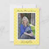 イエロー クワトロフォイル - 3x5 卒業おめでとうカード 招待状 (正面)