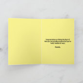 イエロー&クールブラックペンギン夫60誕生日 カード (内部)