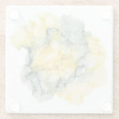 イエロー&グリーングレー抽象芸術コースター ガラスコースター (裏面)