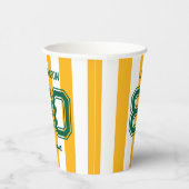 イエロー&グリーンスポーツチーム名前をカスタムするナンバーチーム 紙コップ (右)