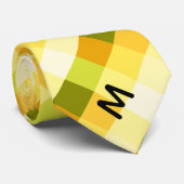 イエロー&グリーンバッファロープライド&モノグラム ネクタイ (ロール)
