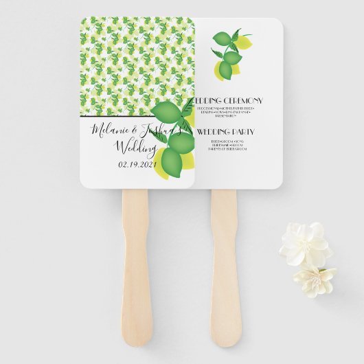 イエロー&グリーンレモンライム結婚ズ ハンドファン (正面&裏面)