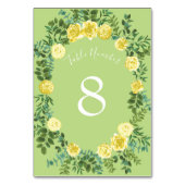 イエロー&グリーン春バラヴィンテージウェディング テーブルナンバー (正面)