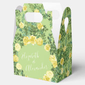イエロー&グリーン春バラヴィンテージウェディング フェイバーボックス (オープン)