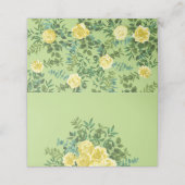 イエロー&グリーン春バラヴィンテージウェディング プレイスカード (外部開封)