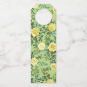 イエロー&グリーン春バラヴィンテージウェディング ボトルネックタグ (裏面)