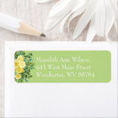 イエロー&グリーン春バラヴィンテージウェディング ラベル (インサイチュ)