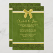 イエロー＆グリーン カントリー ラセ ウェディング インビテーション (正面/裏面)