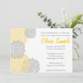 イエロー&グレイダリアベビーシャワー招待状 招待状 (スタンド正面)