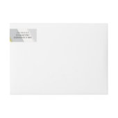 イエロー&グレーはっきりしたのストライプ応援の新年の住所 ラップアラウンドラベル (正面)