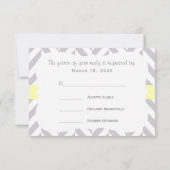 イエロー&グレーエレファントベビーシャワー – RSVP (裏面)