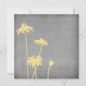 イエロー&グレーシックフラワー結婚式招待状 招待状 (裏面)