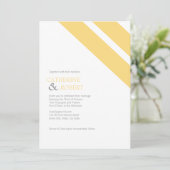 イエロー&グレーストライプの結婚式招待状 招待状 (スタンド正面)
