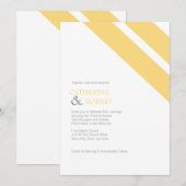 イエロー&グレーストライプの結婚式招待状 招待状 (正面/裏面)