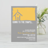 イエロー&グレーチャペル結婚式招待状 招待状 (スタンド正面)