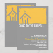 イエロー&グレーチャペル結婚式招待状 招待状 (正面/裏面)