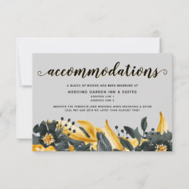 イエロー&グレーフローラエレガモダンントウェディングホテル 出欠カード