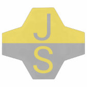 イエロー&グレーモダンイニシャルモノグラム サッカーボール (フラット)