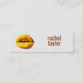 イエロー&グレーリップモダンプロフェッショナル スキニー名刺 (正面)