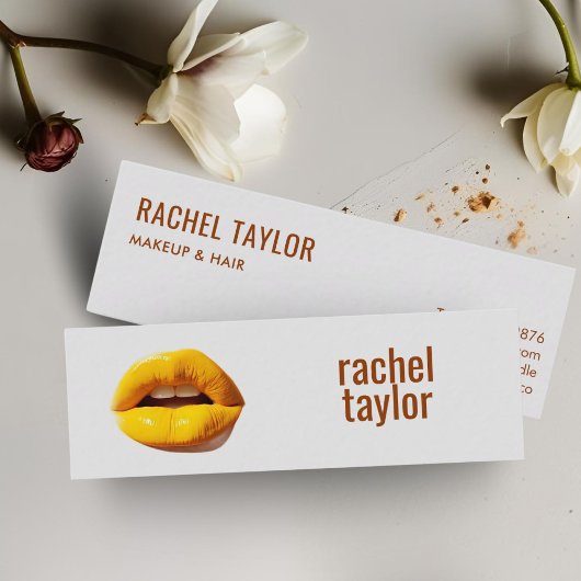 イエロー&グレーリップモダンプロフェッショナル スキニー名刺