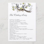 イエロー&グレーヴィンテージラブバード結婚ズ プログラム (裏面)