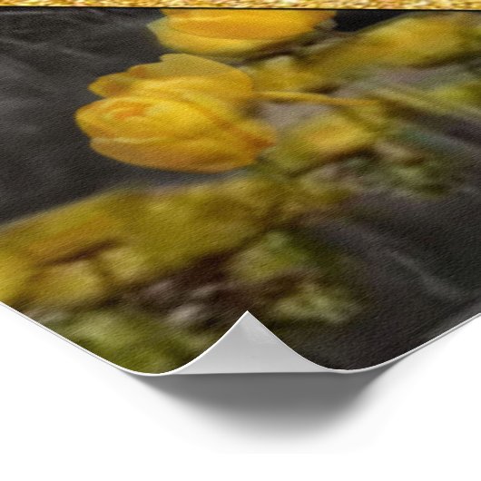 イエロー&グレー2021色's'結婚サンセットデコル ポスター (角)