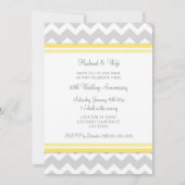 イエロー グレー シェブロン 20周年 誕生日招待状 招待状 (裏面)