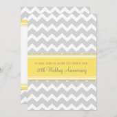 イエロー グレー シェブロン 20周年 誕生日招待状 招待状 (正面/裏面)