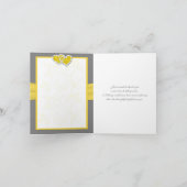 イエロー、グレー、ホワイト ハートの感謝カード サンキューカード (内部)