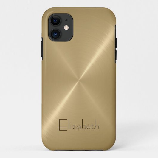 イエロー・ゴールドのステンレス鋼の金属の一見 Case-Mate iPhoneケース (裏面)