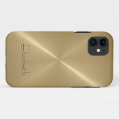 イエロー・ゴールドのステンレス鋼の金属の一見 Case-Mate iPhoneケース (裏面(横))