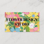 イエロー サマー ボタニカル フローラル 名刺 (正面)