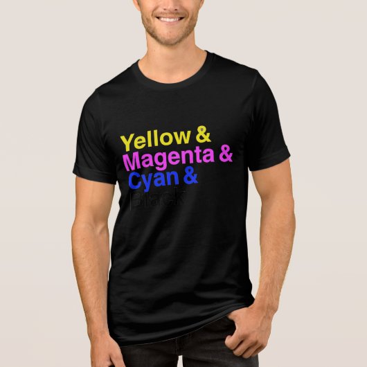 イエロー＆シアン＆マゼンタ＆ブラック トライブレンドＴシャツ (正面)