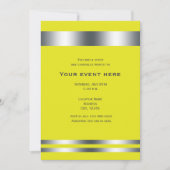 イエロー&シルバーエレガントディナーパーティーイベント 招待状 (正面)