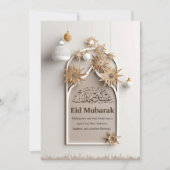 イエロー シンプル ミニマル ハッピー イード アル アドハ カード (正面)