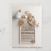 イエロー シンプル ミニマル ハッピー イード アル アドハ カード (正面/裏面)